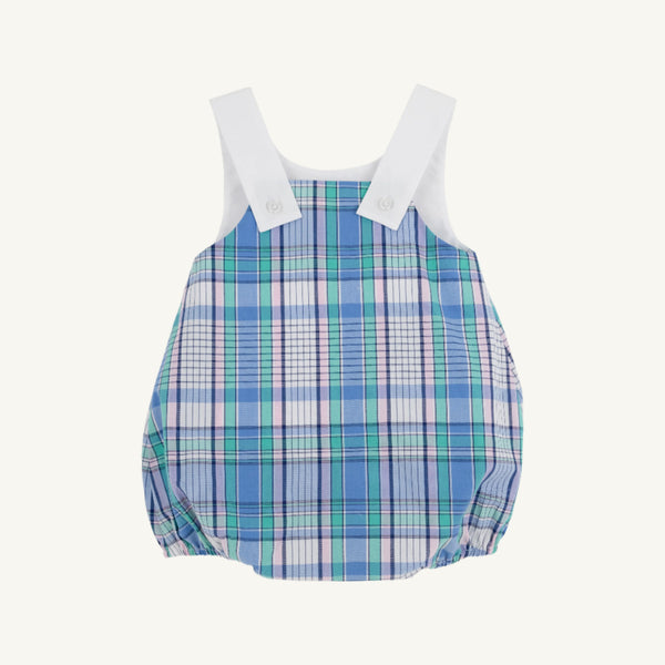Sandler Sunsuit - Lauderdale Pier Plaid with Worth Avenue White & Sailboat Appliques