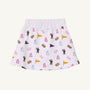 The Beaufort Bonnet Company’s LSU Searcy Skort - Tenacious Tigers with Worth Avenue White features a soft Pima Cotton construction and an elastic waistband. This classic white skort is adorned with a vibrant Tenacious Tigers print showcasing cheerleaders, pom-poms, megaphones, TIGERS flags, and pink bottles.