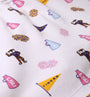 Made from white Pima cotton fabric, the LSU Searcy Skort - Tenacious Tigers with Worth Avenue White by The Beaufort Bonnet Company features a playful Tenacious Tigers print with cartoon LSU mascots, purple and gold pom-poms, megaphones, and a gold pennant reading “TIGERS” in repeating shades of purple, gold, blue, and pink—perfect for showing your school spirit.
