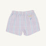 Sheffield Shorts - Beale Street Blue and Hamptons Hot Pink Sewanee Seersucker with Beale Street Blue Stork