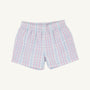 Sheffield Shorts - Beale Street Blue and Hamptons Hot Pink Sewanee Seersucker with Beale Street Blue Stork