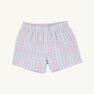 Sheffield Shorts - Beale Street Blue and Hamptons Hot Pink Sewanee Seersucker with Beale Street Blue Stork