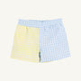 Sheffield Shorts - Buckhead Blue Gingham and Lake Worth Yellow Gingham with Worth Avenue White Stork
