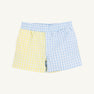 Sheffield Shorts - Buckhead Blue Gingham and Lake Worth Yellow Gingham with Worth Avenue White Stork