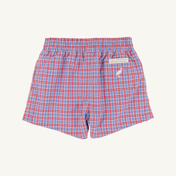 Sheffield Shorts - Lawn Party Plaid with Worth Avenue White Stork