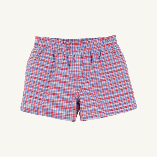 Sheffield Shorts - Lawn Party Plaid with Worth Avenue White Stork