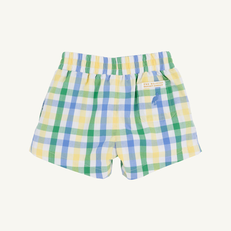 Sheffield Shorts - Polo Field Plaid with Barbados Blue Stork