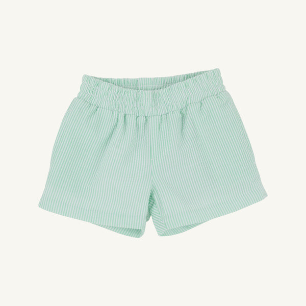 Sheffield Shorts - Grace Bay Green Seersucker with Worth Avenue White Stork