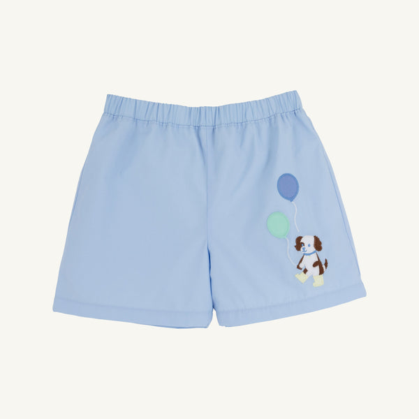 Shelton Shorts - Beale Street Blue with Worth Avenue White Stork & Dog Applique