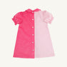Short Sleeve Blaire Button Dress - Palm Beach Pink & Romany Rose Corduroy