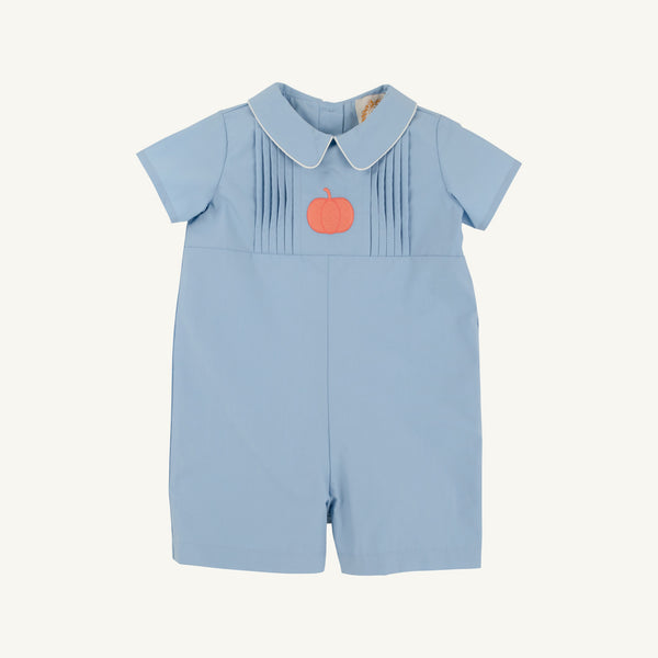 Short Sleeve John Hall Jon Jon - Barrington Blue with Pumpkin