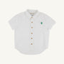 Short Sleeve Dean's List Dress Shirt (Linen) - Worth Avenue White, Buckhead Blue, and Kiawah Kelly Green with Tortoise Shell Buttons