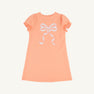 Short Sleeve Eliza's Applique Dress - Seashore Sherbet with Palmetto Pearl & Sandpearl PInk Bow