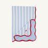 Silent Night Throw - Caicos Cabana Stripe (Beale Street Blue) with Richmond Red