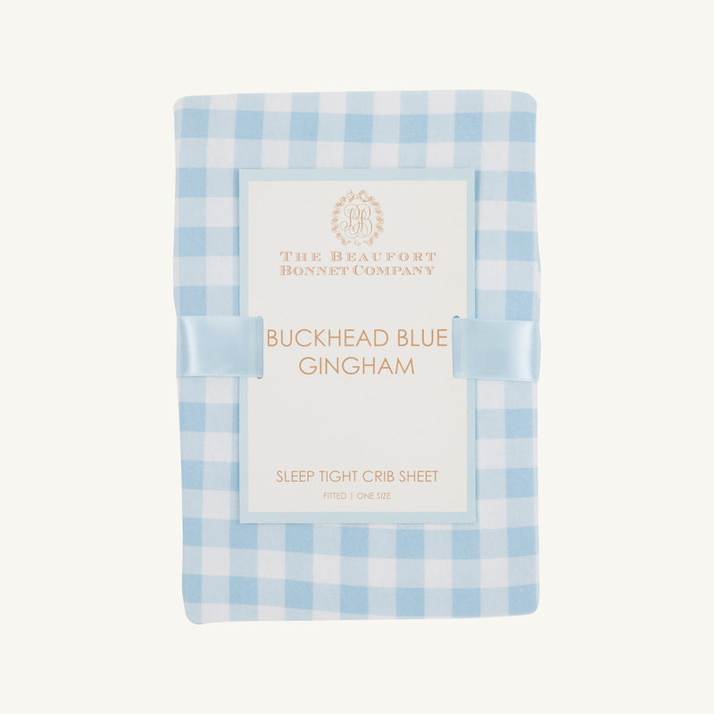 Sleep Tight Crib Sheet - Buckhead Blue Gingham