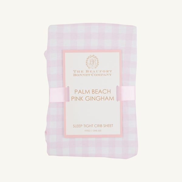 Sleep Tight Crib Sheet - Palm Beach Pink Gingham