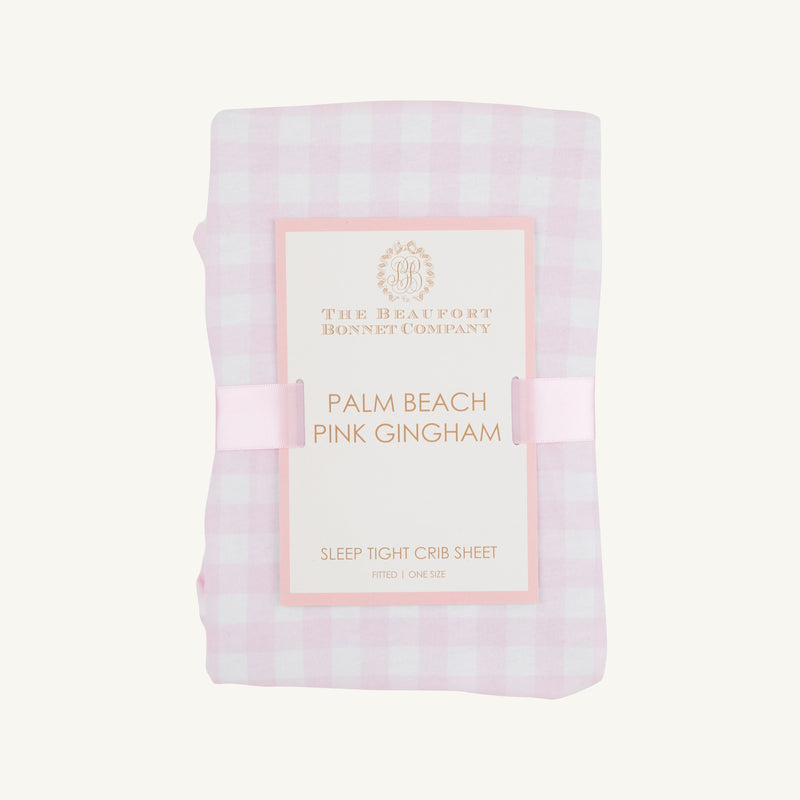 Sleep Tight Crib Sheet - Palm Beach Pink Gingham