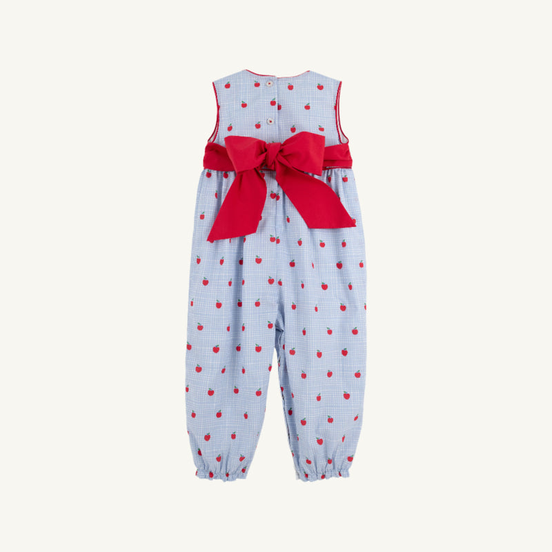 Sleeveless Rebecca Romper - Apple of My Eye with Richmond Red