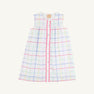 Sleeveless Tabitha's Teacher's Pet Dress - Water Street Windowpane with Worth Avenue White & Winter Park Pink