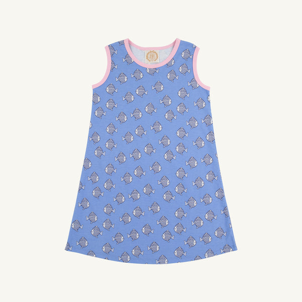 Sleeveless Polly Play Dress - Little Fishes with Pier Party Pink