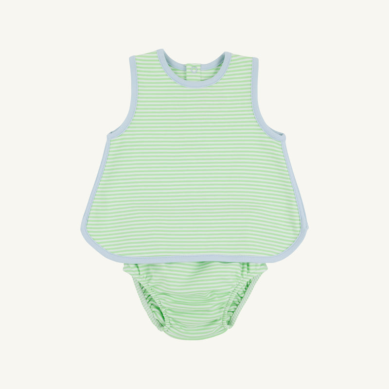 Stevie Set - Lexington Lime Stripe with Buckhead Blue