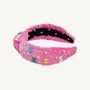 T.B.B.C. x Lele Sadoughi Knotted Headband (Women) - Hamptons Hot Pink Velveteen with Bow Charms