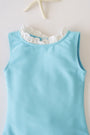 Sleeveless Sarasota Surf Suit - Belhaven Blue with Worth Avenue White Eyelet
