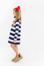 Prepletic™ Finley Funnel Dress - Nantucket Navy Rugby Stripe