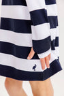 Prepletic™ Finley Funnel Dress - Nantucket Navy Rugby Stripe