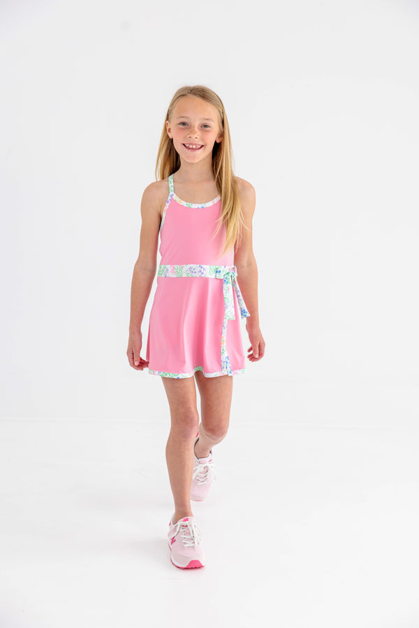 Prepletic™ Teggy Tennis Dress - Hamptons Hot Pink with Gaston Street Garden