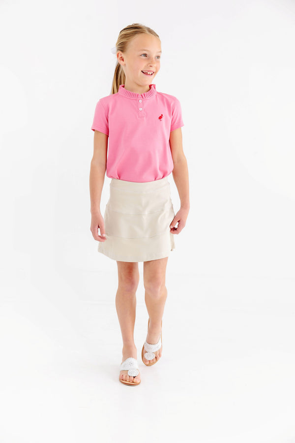 Prepletic™ Prep School Skort - Keeneland Khaki with Palmetto Pearl Stork