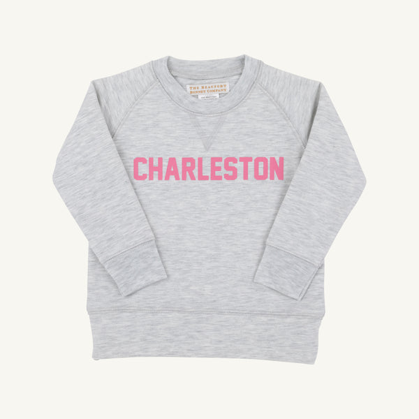 Sir Proper City Hopper Sweatshirt - Grantley Gray (Heathered) with Hamptons Hot Pink Charleston