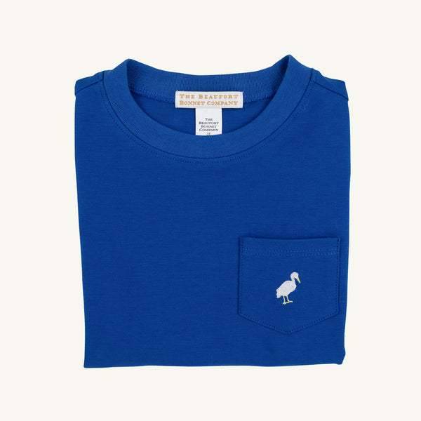 Carter Crewneck - Rockefeller Royal with Worth Avenue White Stork