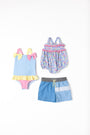 St. Bart's Bubble Bathing Suit - Briar Patch Petals with Hamptons Hot Pink