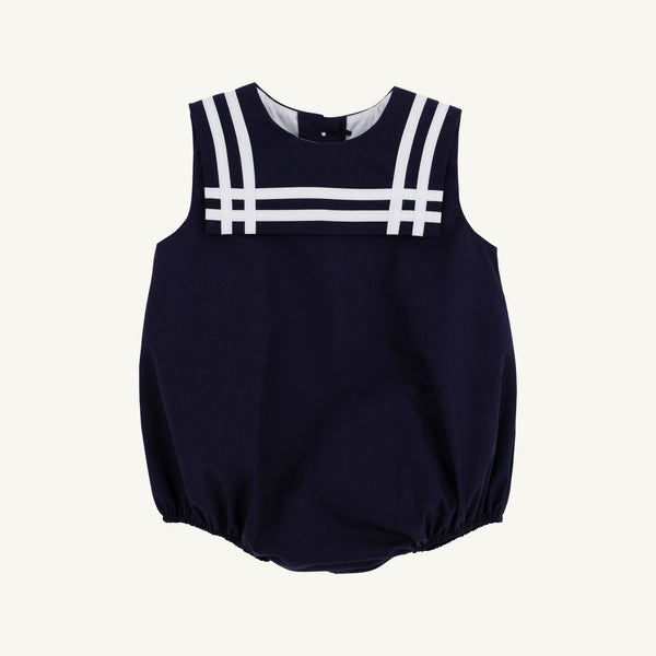 Sleeveless Townes Top Sail Bubble - Nantucket Navy with Worth Avenue White