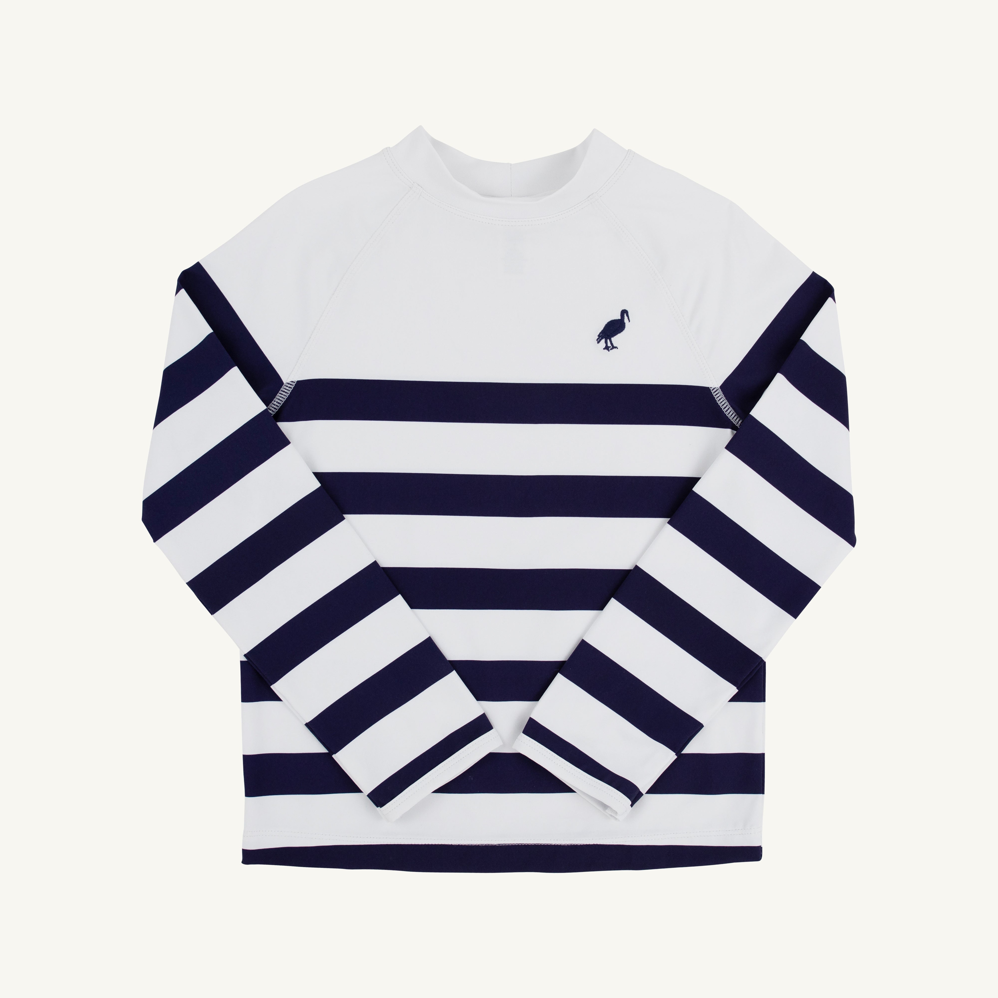 Walker's Wave Spotter Swim Shirt (UPF 35+) - Nantucket Navy Stripe with Nantucket Navy Stork