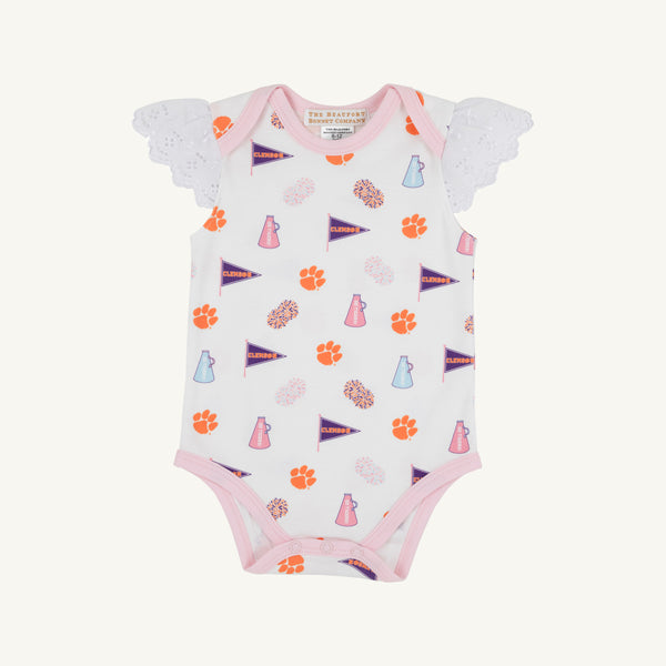 Clemson Wendy Onesie - Tiger Triumph with Palm Beach Pink