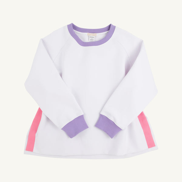 Courtney's Cozy Crewneck (Women) - Worth Avenue White with Palisades Purple & Romany Rose