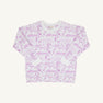 Cassidy Comfy Crewneck (Women) - Lavender and Lambs with Worth Avenue White