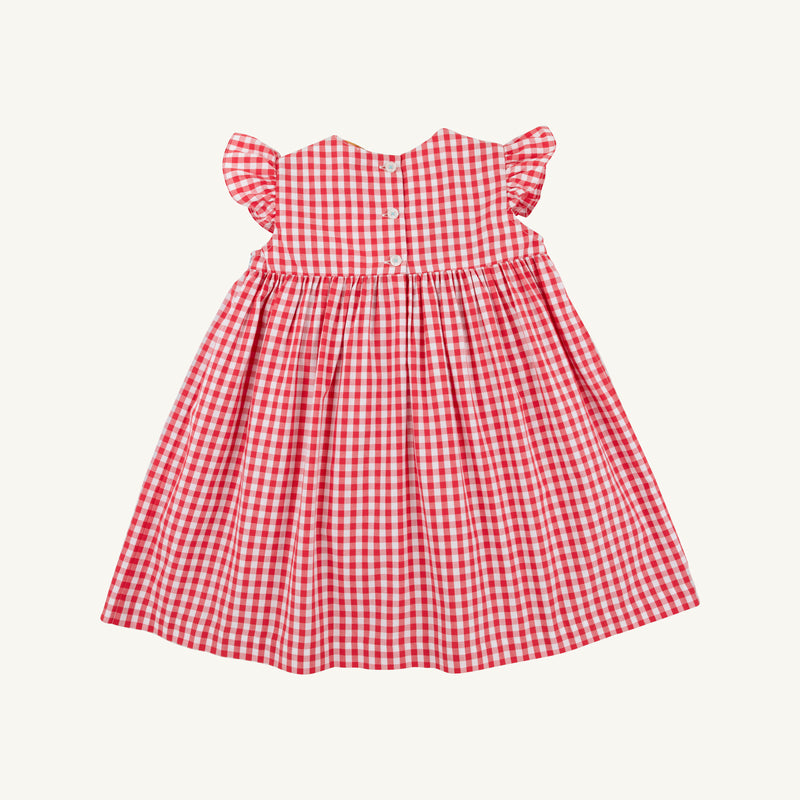 Angel Sleeve Daphne Bell Dress - Richmond Red Gingham with Belhaven Blue