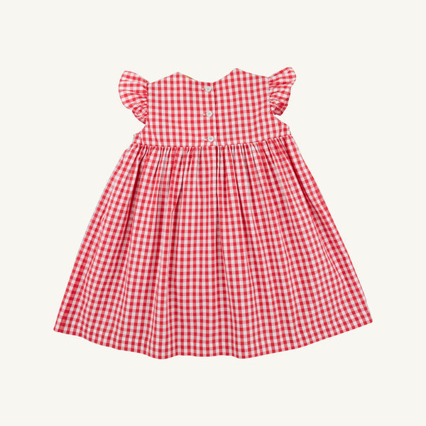 Angel Sleeve Daphne Bell Dress - Richmond Red Gingham with Belhaven Blue