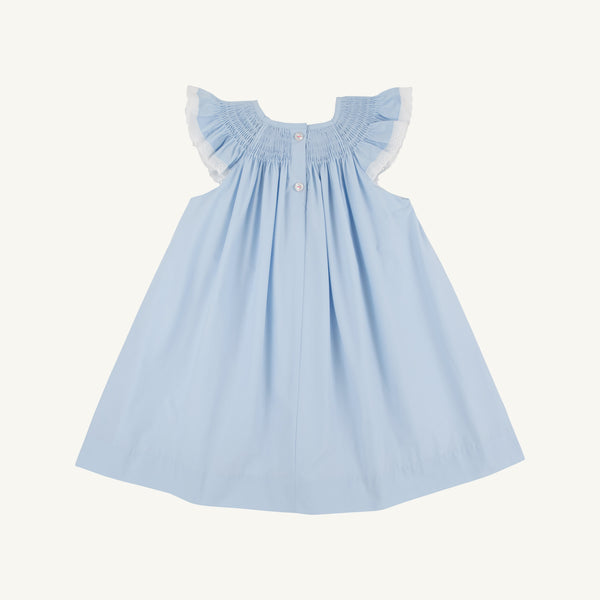 Angel Sleeve Sandy Smocked Dress - Buckhead Blue with Hydrangea Smocking