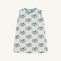 Annie Apron Dress - Highland Horses with Barnsley Blue Gingham