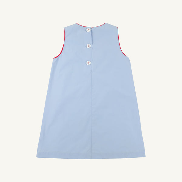 Annie Apron Dress - Beale Street Blue with Worth Avenue White and Sailboats