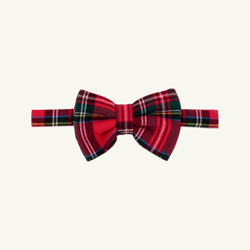 Baylor Bowtie - Society Prep Plaid in red, green, and white with an adjustable neck strap, perfect for a festive holiday outfit.