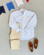 Dean's List Dress Shirt - Beale Street Blue Gingham with Worth Avenue White Stork