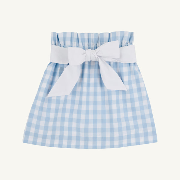 Beasley Bow Skirt - Barrington Blue Check with Worth Avenue White