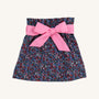Beasley Bow Skirt - Fairfax Farm Floral with Hamptons Hot Pink