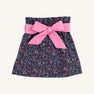 Beasley Bow Skirt - Fairfax Farm Floral with Hamptons Hot Pink