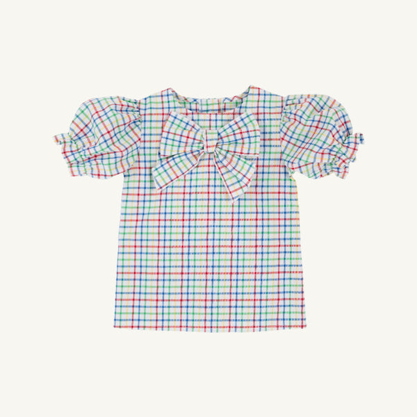 Beatrice Bow Blouse- Kindness Wins Windowpane